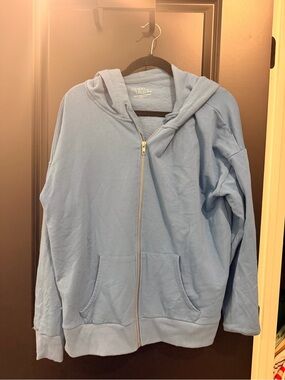 Time and Tru Light Blue Full-Zip Hoodie